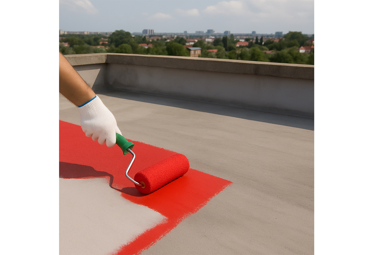 Απεικονίζεται εφαρμογή του ασταριού με τη χρήση βούρτσας.